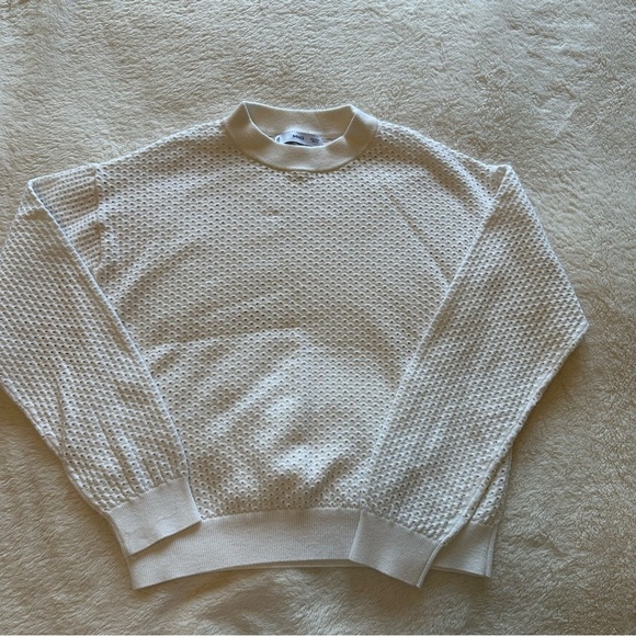 🌟3/$20🌟 Mango white Openwork cotton sweater M - Picture 1 of 3